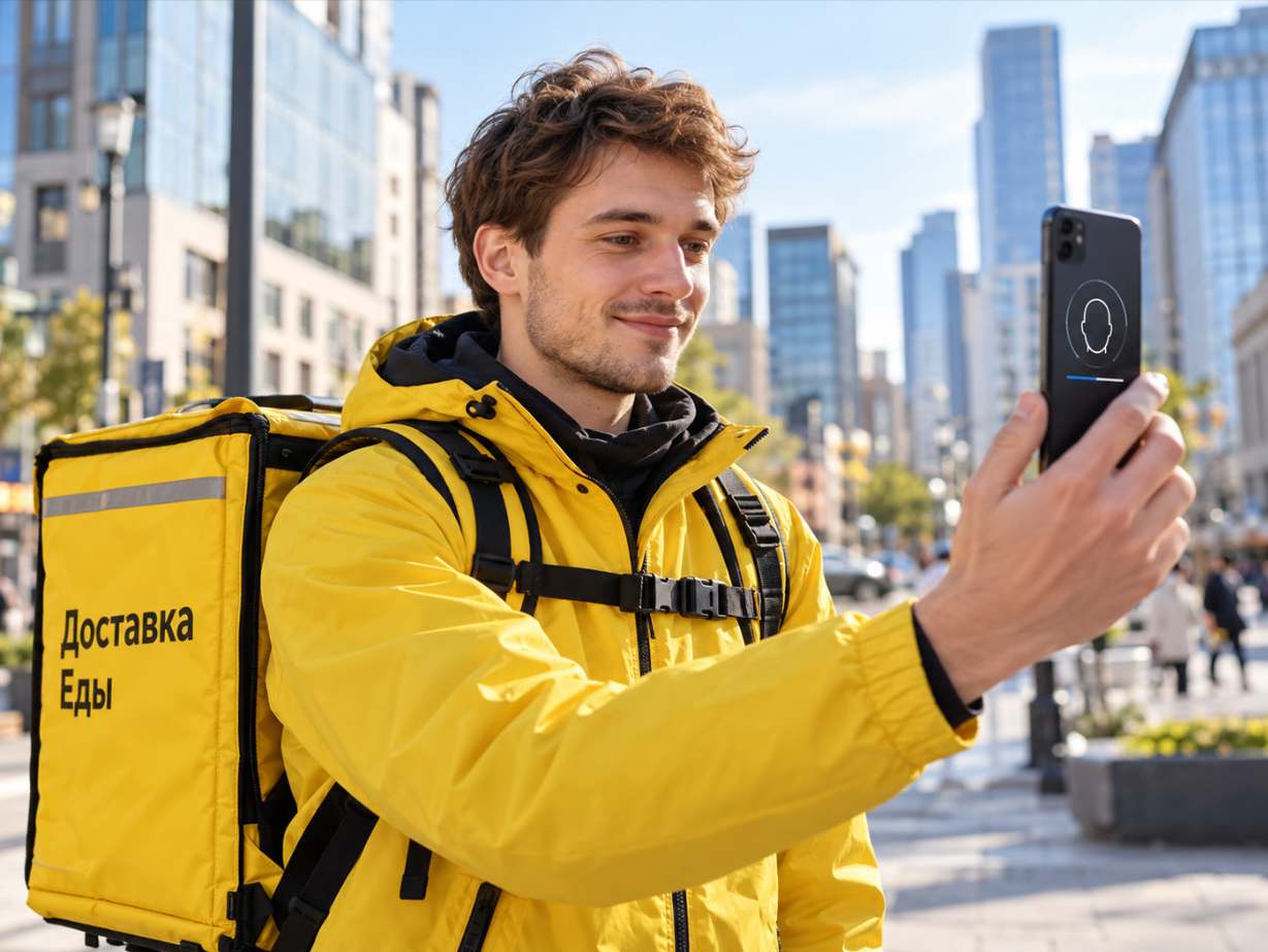 Фотоконтроль селфи курьера