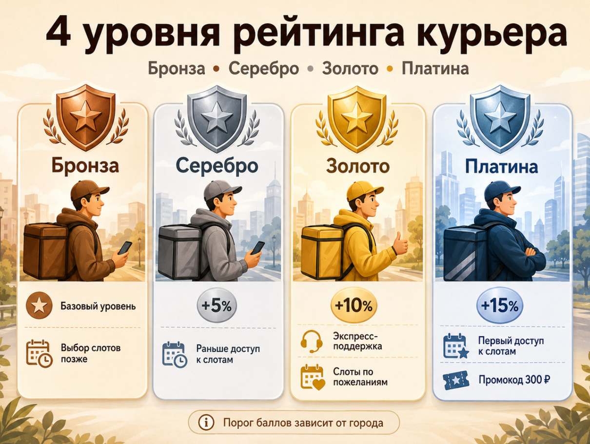 Рейтинг курьеров Яндекс Еды