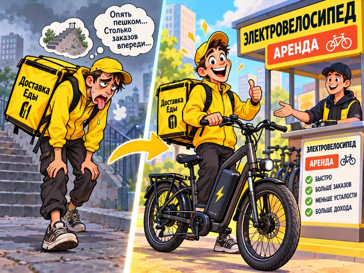 выгоднее работать на электровелосипеде